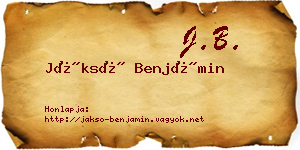 Jáksó Benjámin névjegykártya